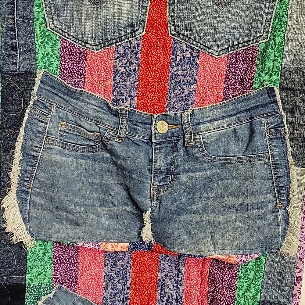 Upcycled Molly Made It Organizer Hand crafted denim & colorful quilted storage
